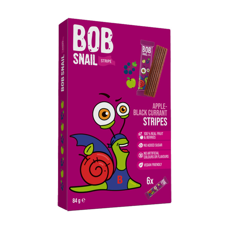 Страйпси Bob Snail Яблуко-чорна смородина, 6*14 г